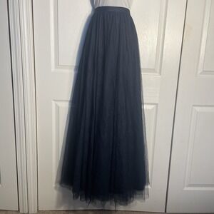 Revelry Skylar Tulle Overlay Skirt Women 10 Blue Layered Layeresd Mesh Formal